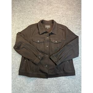 Black Jacket - Denim Style with Front Pockets - Women's XXL